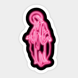 Pink Neon Virgin Mary Sticker